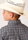 Roper Boy's All Over Print Silver Foulard - Grey - Broken horn