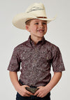 Roper Boy's Button Down Red Paisley - Broken horn