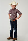 Roper Boy's Button Down Red Paisley - Broken horn