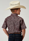 Roper Boy's Button Down Red Paisley - Broken horn