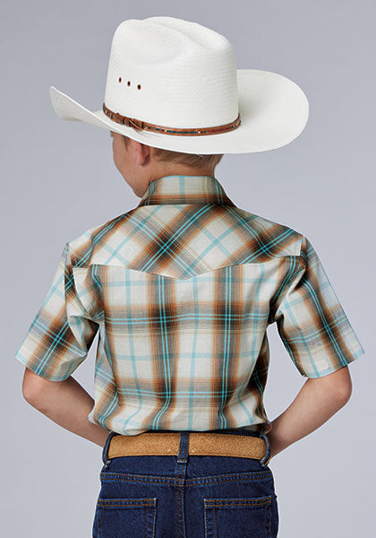 Roper Boy's Desert Spring Plaid - Broken horn