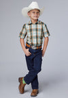 Roper Boy's Desert Spring Plaid - Broken horn