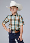 Roper Boy's Desert Spring Plaid - Broken horn