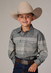 Roper Boy's Grey/White Border Stripe - Broken horn