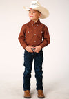 Roper Boy's Solid Poplin Stretch - Orange - Broken horn