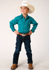 Roper Boy's Solid Poplin Stretsch - Turquoise - Broken horn