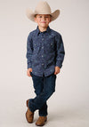 Roper Boy's Vintaghe Paisley Print Snap - Broken horn