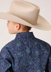 Roper Boy's Vintaghe Paisley Print Snap - Broken horn