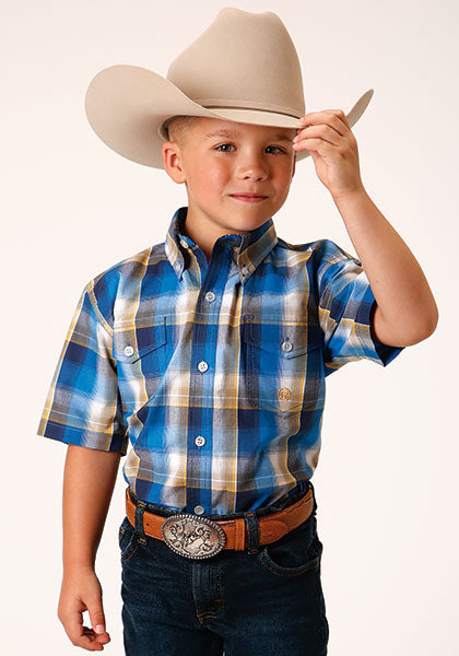 Roper Boys Amarillo Plaid Button down - Broken horn