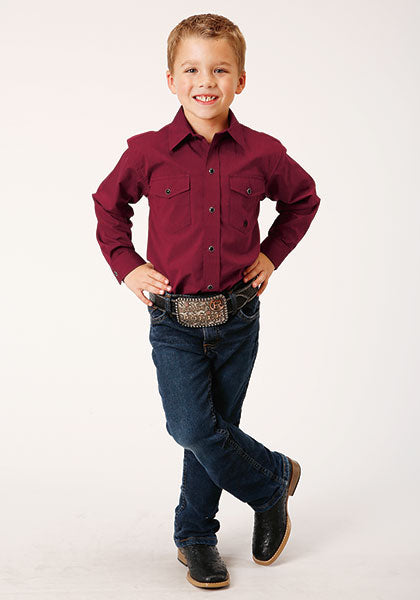 Roper Boys Black Fill Solid Wine - Broken horn
