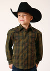 Roper Boys Black/Gold Plaid - Broken horn