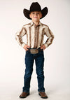 Roper Boys Brown & Cream Ombre Strip - Broken horn