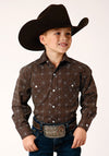 Roper Boys Brown/White Retro plaid - Broken horn