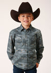 Roper Boys Gray Fog Aztec Print - Broken horn