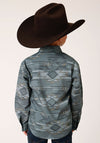 Roper Boys Gray Fog Aztec Print - Broken horn