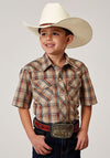 Roper Boys Shirt Snap Plaid - Broken horn