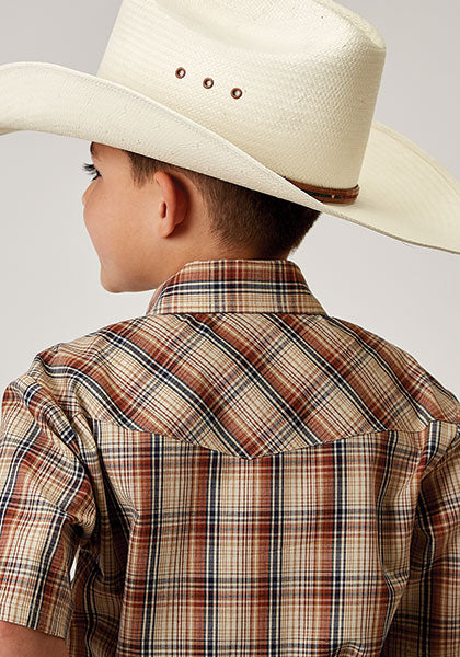 Roper Boys Shirt Snap Plaid - Broken horn