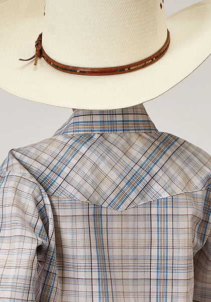 Roper Boys Snap Woven Plaid - Broken horn