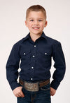 Roper Boys Solid Broadcloth - Navy - Broken horn