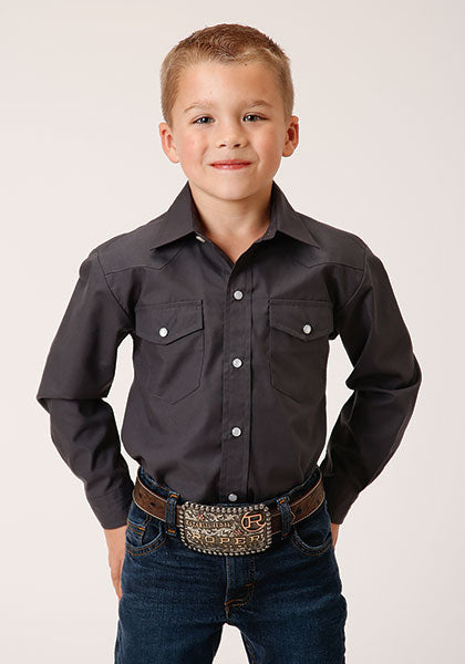 Roper Boys Solid Charcoal - Broken horn
