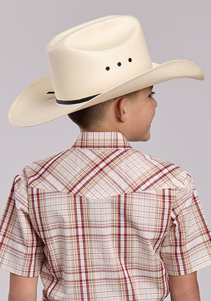 Roper Plaid Short Sleeve - Broken horn