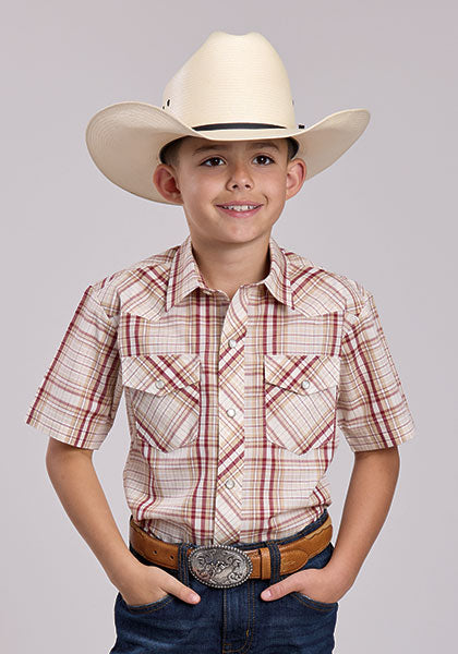 Roper Plaid Short Sleeve - Broken horn