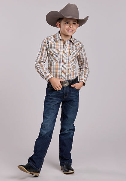 Roper Plaid Snap Shirt - Broken horn