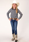 Roper Girl's All Over Print Silver Foulard - Grey - Broken horn