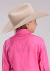 Roper Girl's Solid Pink Rayon Shirt - Broken horn
