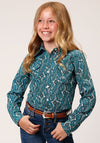 Roper Girls Amarillo Button Down Paisley - Broken horn