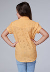Roper Girls Cotton Eyelet Western Blouse - Broken horn