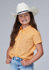 Roper Girls Cotton Eyelet Western Blouse - Broken horn