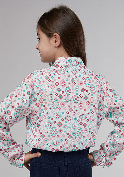 Roper Girls Scattered Aztec Printed Rayon - Broken horn