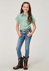 Roper Girls Solid Color Blouse - Broken horn