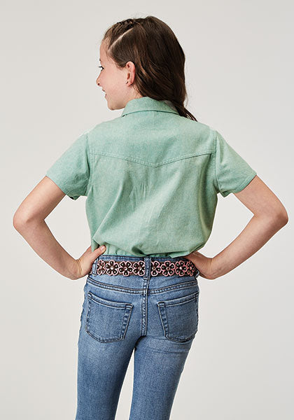 Roper Girls Solid Color Blouse - Broken horn