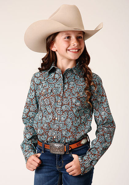 Roper Girls Turquoise Mine Paisley - Broken horn