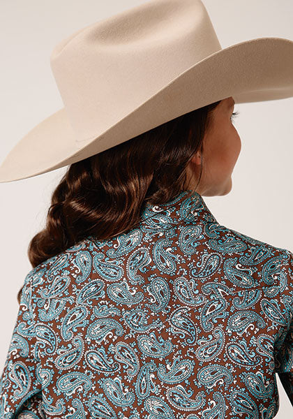 Roper Girls Turquoise Mine Paisley - Broken horn