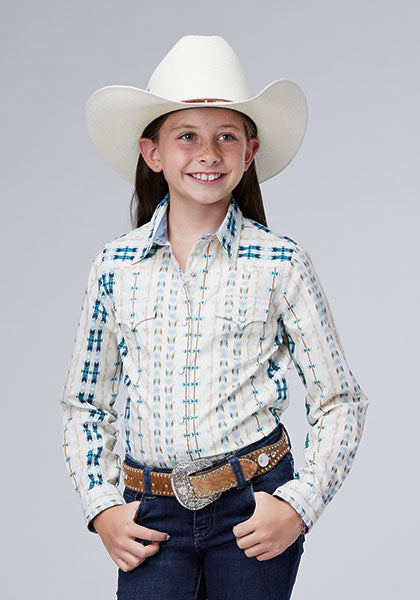 Roper Girls Vertical Aztec Stripe - Broken horn
