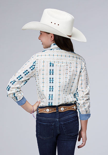Roper Girls Vertical Aztec Stripe - Broken horn