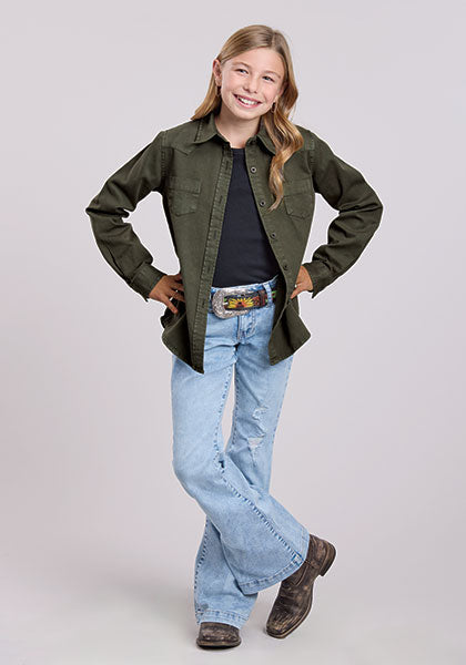 Roper Girls Western Blouse - Broken horn