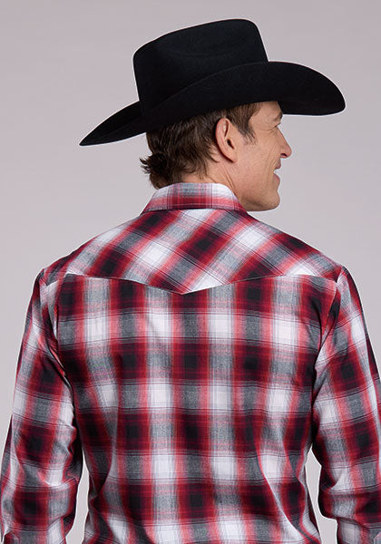 Roper Men's Snap Plaid - Broken horn
