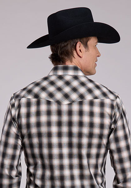 Roper Men's Snap Plaid - Broken horn