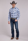 Roper Men's Snap Plaid - Broken horn