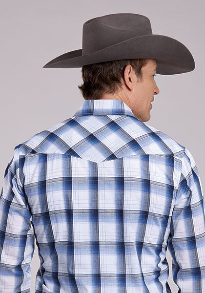 Roper Men's Snap Plaid - Broken horn