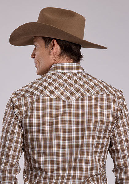 Roper Men's Snap Plaid - Broken horn
