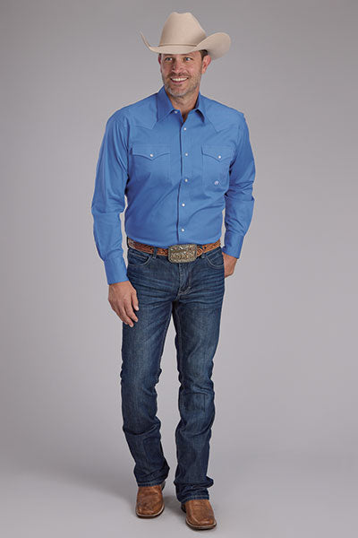 Roper Men's Solid Poplin - Broken horn
