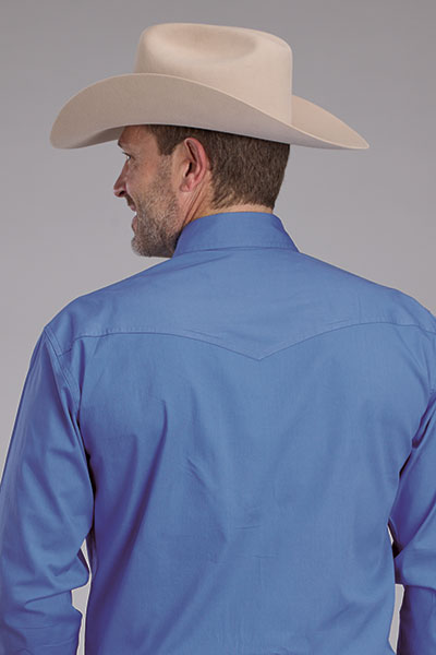 Roper Men's Solid Poplin - Broken horn