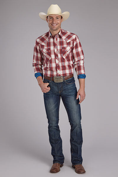 Roper Men's Arrow Plaid - Broken horn