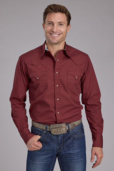 Roper Men's Solid Poplin - Broken horn