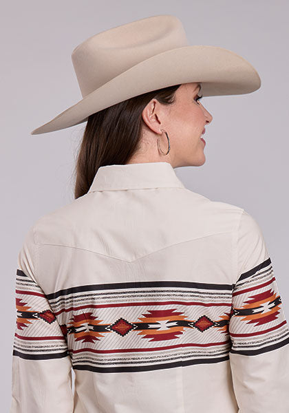 Roper Aztec Border Snap Shirt - Broken horn